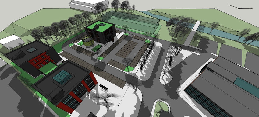 Wizualizacja Terenw inwestycyjnych (proj. Wojciech Wiatr Architekt)