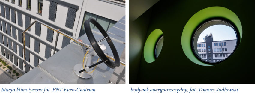 Stacja klimatyczna (fot.: PNT Euro-Centrum) oraz budynek energooszczdny (fot.: Tomasz Jodowski)