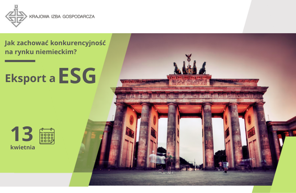 Webinarium - Jak zachować konkurencyjność na rynku niemieckim? Eksport a ESG
