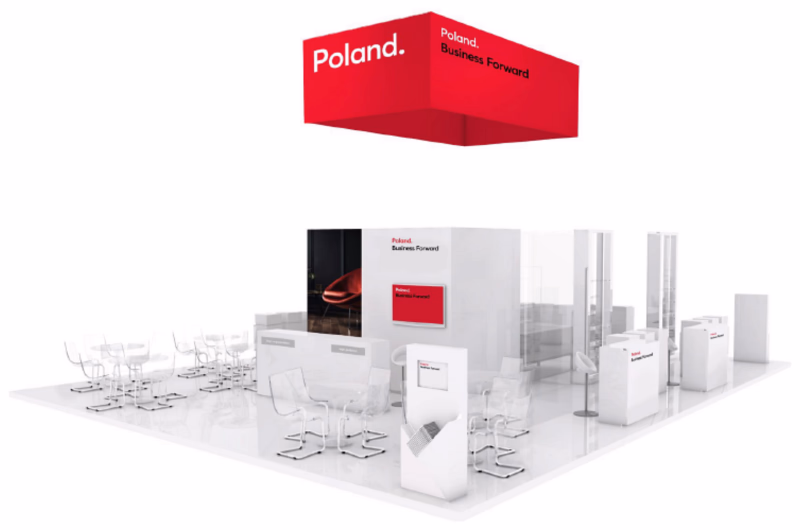 Stoisko w wizualizacji marki Poland. Business Forward