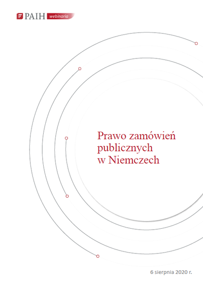 Niemcy - prawo zamówień publicznych, Webinarium PAIH, 2020