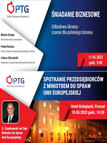 Śniadanie biznesowe Polskiego Towarzystwa Gospodarczego - Odbudowa Ukrainy - szanse dla polskiego biznesu Śniadanie biznesowe Polskiego Towarzystwa Gospodarczego - Odbudowa Ukrainy - szanse dla polskiego biznesu